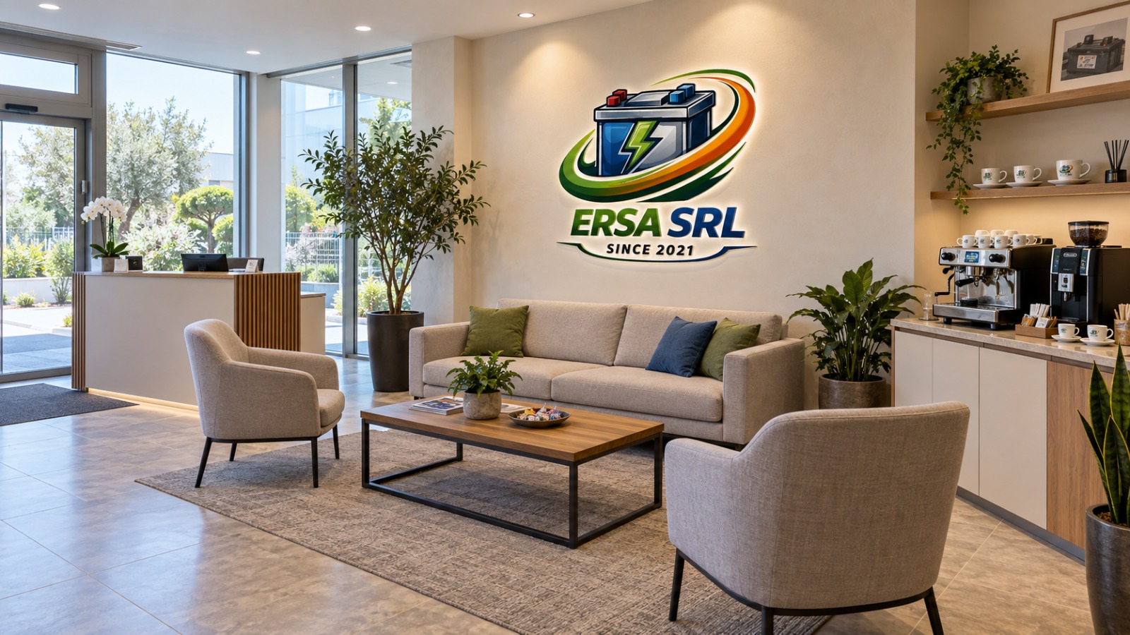 Brand wall ERSA SRL in reception